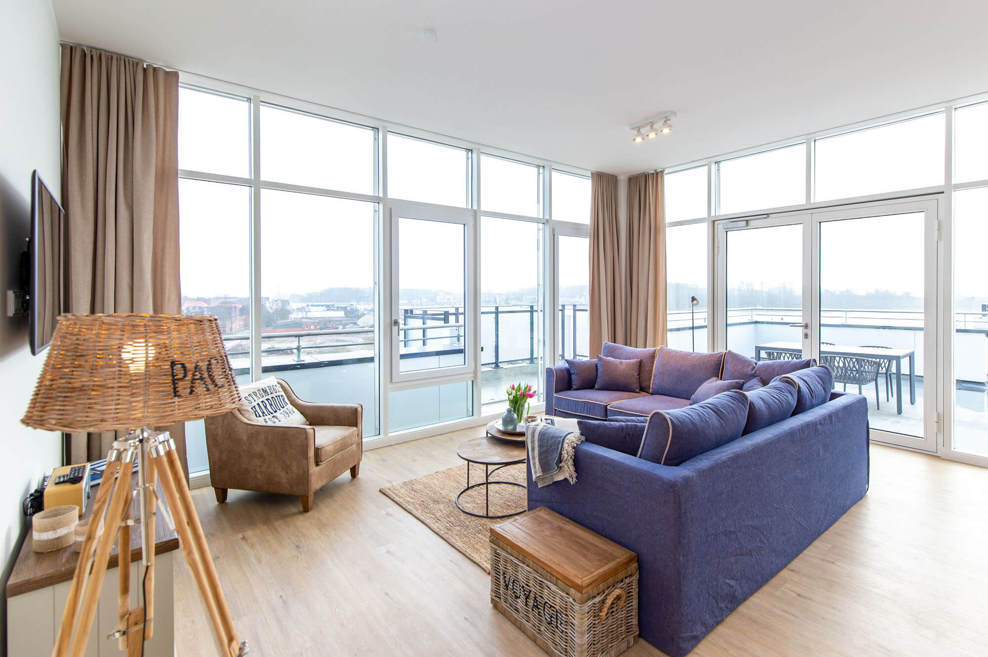 Penthouse Dockside Suite Ausblick aus Wohnzimmer
