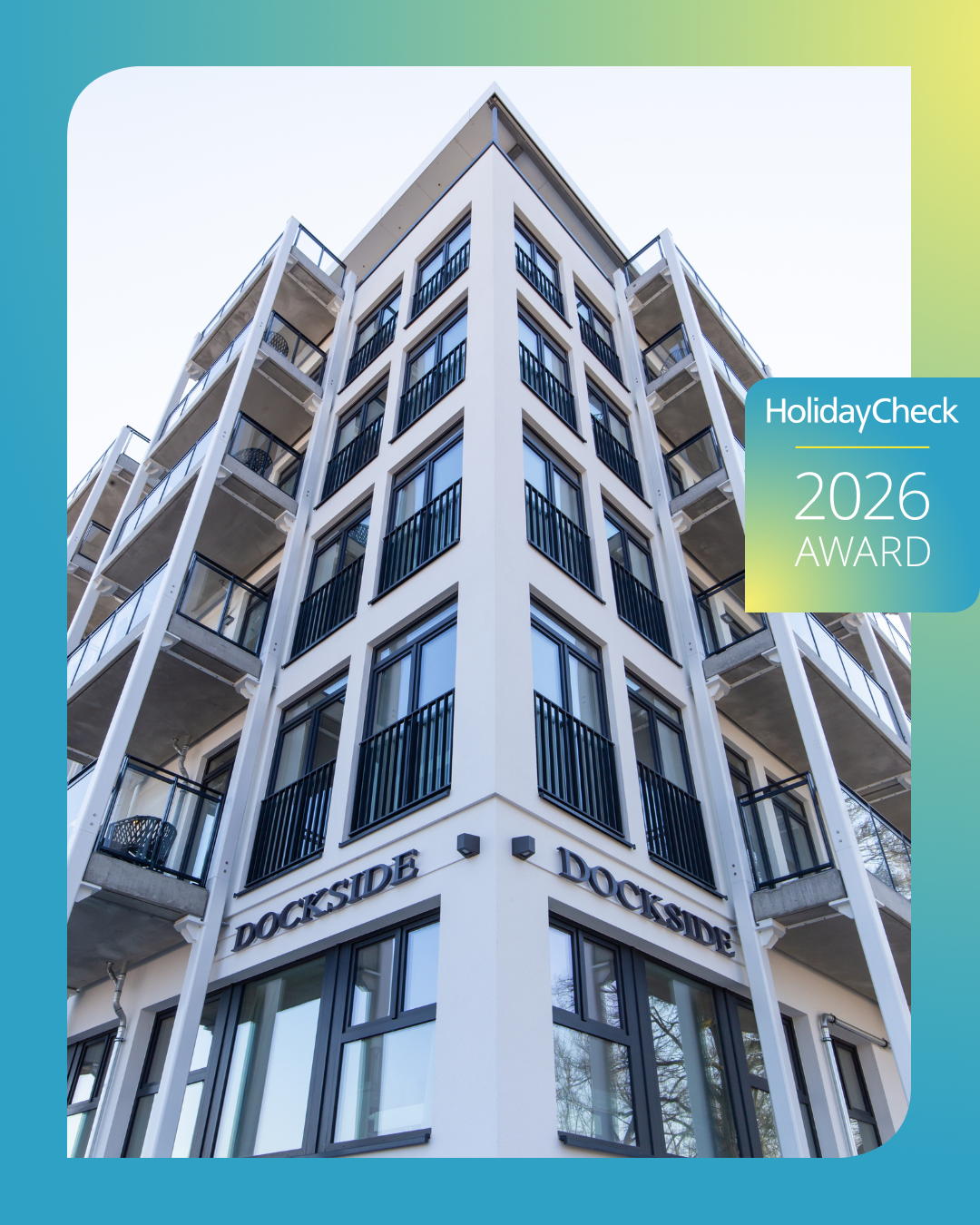 Dockside Travemünde hat Holiday Check 2026 Award gewonnen